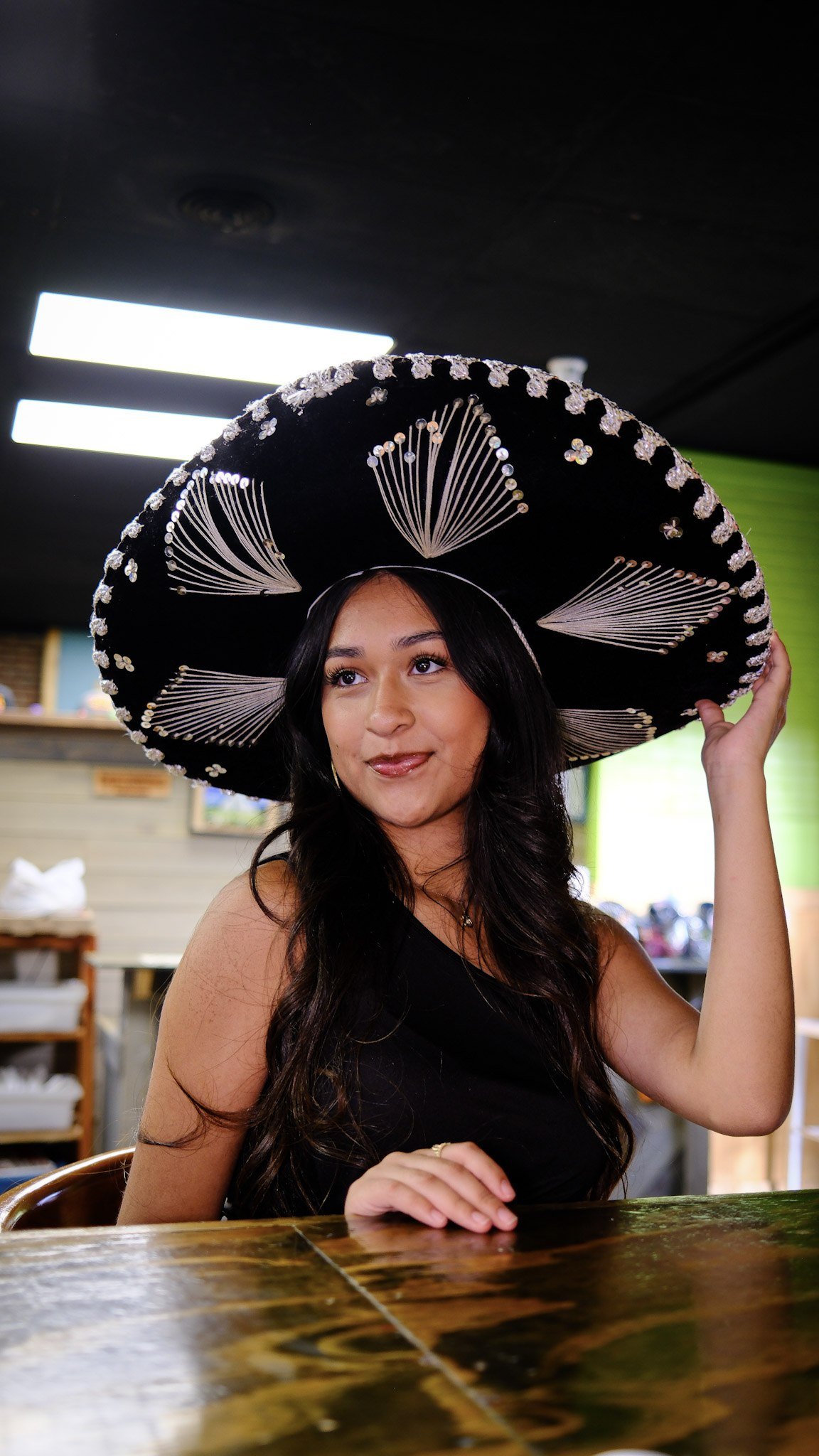 Maya Nohemi with a mariachi sombrero